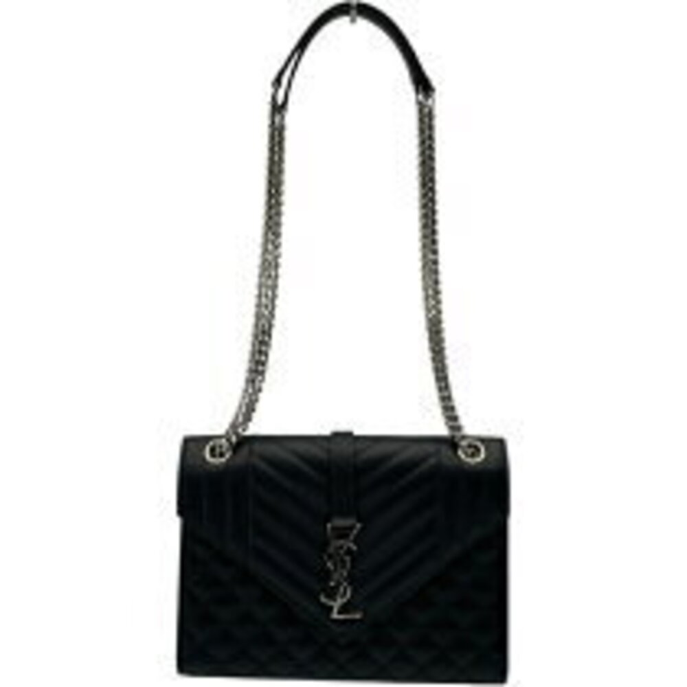 Saint Laurent Chain Caviar Black Bag Sterling Envelope Shoulder - Picture 2 of 11